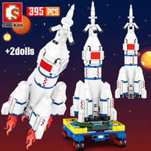 SEMBO-cohete aeroespacial de ciudad, bloques de construcción, lanzador espacial, figura de astronauta, ladrillos, juguetes para niños, regalos 2024 - compra barato