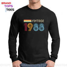 Camiseta clásica de manga larga para hombres jóvenes, ropa de marca de los años 80, personalizada, el mejor regalo de cumpleaños, 1988 2024 - compra barato