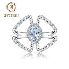 Gem's Ballet 0.6Ct Oval Natural Sky Blue Topaz Gemstone Wedding For Women Finger Rings 925 Sterling Silver Fashion Fine Jewelry 2024 - buy cheap
