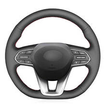 Capa para volante de autos, feita em couro artificial, para hyundai santa fé 2019 a 2020 2024 - compre barato