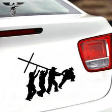 Empireying 3 tamanhos 8 cores cowboys raising cruz iwo jima cristão devotamente religioso adesivo de carro porta decoração do decalque do vinil presentes 2024 - compre barato