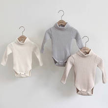 Body de manga larga para niña recién nacida, mono grueso de cuello alto, ropa para bebé de 0 a 24 meses, primavera 2021 2024 - compra barato