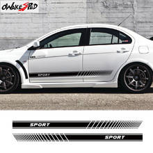 Sport Stripes Styling Car Side Skirts Vinyl Decals For-Mitsubishi Lancer Auto Body Sticker Exterior Accessories 2024 - buy cheap