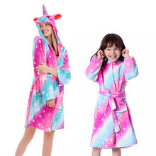 Albornoz con capucha de unicornio para niños y niñas, bata de baño de animales y estrellas, pijamas, camisón, ropa de dormir 2024 - compra barato