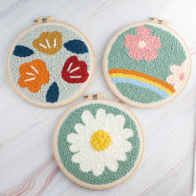 Punch Needle Embroidery Kit with Yarn for DIY Beginners Vintage Flowers Embroidery Needlework Wool Work 2024 - buy cheap