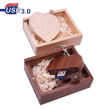 USB 3,0 con caja, modelo de madera de nogal, Memoria usb USB de 64GB, 16 GB, 32 GB, 4G, regalo de boda, logotipo personalizado 2024 - compra barato