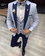 Fashion 2021 Wedding 3 Pieces Men Suits Latest Costume Homme Mariage Groom Prom Blazer Masculino Terno Tuxedo Jacket+Pant+Vest 2024 - buy cheap