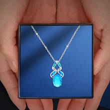 ROLILASON Amazing Blue Fire Opal Pendant Silver Fashion Jewelry Blue Zircon Pendant OPS705 for Lover Party Gift 2024 - buy cheap