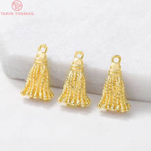 (813)10PCS 11x18MM Hole 1MM 24K Gold Color Brass Tassel Charm Pendants High Quality Diy Jewelry Accessories 2024 - buy cheap