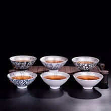 Copo de chá de cerâmica prateado de alta qualidade, conjunto de chá kung fu chinês, xícaras de chá de porcelana para copo de cerâmica puer oolong 2024 - compre barato