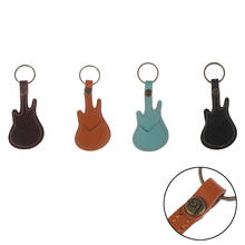 1pc portátil de couro guitarra picareta capa caso mini chaveiro guitarra pick saco pode colocar 5 picaretas (sem picaretas) 2024 - compre barato