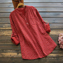Spring Autumn Mori Girl Literary Cotton Print Long Sleeve Shirt Women Casual V-Neck Loose Pullover Tops Blusas Femininas 2022 2024 - buy cheap