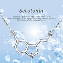 Xiaojing 925 prata esterlina molécula química serotonina pingente colares limpar zircão jóias presentes do dia dos namorados navio livre 2024 - compre barato