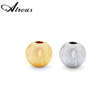 Atreus-Cuentas redondas de Metal para fabricación de joyas, espaciador suelto de cobre, Color dorado y plateado, 7mm, 3 unids/lote 2024 - compra barato