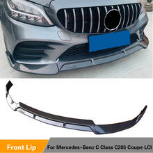 Front Bumper Lip Splitters for Mercedes-Benz C Class W205 C205 LCI Sport 2020 Carbon Fiber Front Bumper Lip Spoiler 2024 - buy cheap