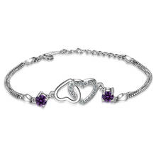 Fashion Double Layer Heart Charm Bracelet &Bangle For Women Box Chain Wedding Jewelry sl079 2024 - buy cheap