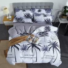 Bedding Set Geometric Duvet Cover Solid Flat Sheet Color Bed Sheet Set Leaf Bed Set AB Side Home Decor Grey Bedclothes 2024 - buy cheap