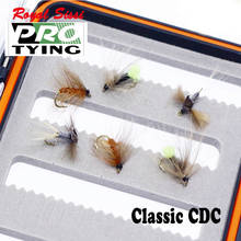 6 шт. ручной вязки fly fishing classic CDC мухи набор 14 # caddis nymphs cinnamon sedge & adult mayfly потраченные ассорти плавающие сухие мухи 2024 - купить недорого