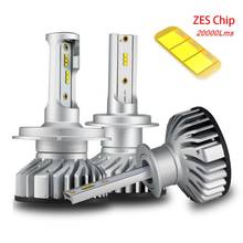 Farol de carro com led canbus para h4 h7, h3, h8, h9, h11, 120, hb3, 9005, hb4, 9006, h16jp zes, 12v, 2 peças, 9012 w, 20000lm 2024 - compre barato