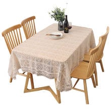 Lace Crochet Tablecloth Round/Rectangle/Square White Beige for Pastoral Dining Table Cover Cloth Wedding Party Home Decor 1Pc 2024 - buy cheap