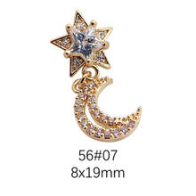 5 unids/lote de Nivel Superior de Arte de uñas de decoración Luna estrella diseño Zircon diamante uñas de Metal de Joyería de Arte de uñas encantos 2024 - compra barato