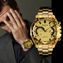 Men Gold Fashion Luxury Brand Quartz Wrist Watch Men High Quality Steel Men's Dress Watches Clock Reloj hombre relogio masculino 2024 - buy cheap