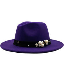 Sombrero de fieltro de lana para hombre y mujer, sombrero de ala plana Formal para fiesta y escenario, unisex 2024 - compra barato