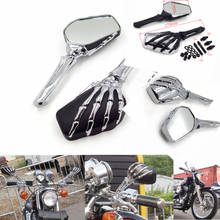 Послепродажное зеркало для мотоцикла Honda/Kawasaki/Harley Heritage Springer Sportster Dyna Glide Softail V Rod CHROME Talon Skull 2024 - купить недорого