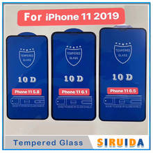 Protector de pantalla de vidrio templado 10D para iPhone 11 Pro Max XR X XS, 100 unidades, borde suave Curvo 2024 - compra barato