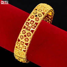 Muçulmano nova moda senhoras luxo requintado esculpido ouro jóias pulseira etíope feminino pulseira festa de casamento presente atacado 2024 - compre barato