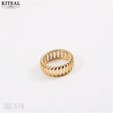 KITEAL-charms flotantes para mujer, anillos de boda tejidos, joyería hueca en el cuello, joyería fina de moda, tamaño 6 7 8 2024 - compra barato