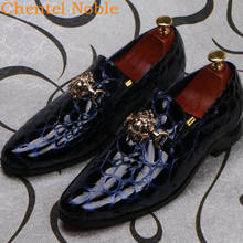 Chentel sapato masculino nobre de metal, calçado liso e bonito casual de festa, tamanhos grandes 2024 - compre barato