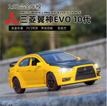 Simulación 1: 32 Mitsubishi wing God Evo, puerta abierta con aleación acústica óptica, adornos para modelos de coches de juguete para niños 2024 - compra barato