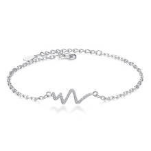 ModaOne Silver Color Copper Bracelet Cross Lightning Simple ECG Heart Bracelets & Bangls For Women Spulseras 2024 - buy cheap