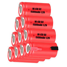 Никель-кадмиевая аккумуляторная батарея, 10 шт., 1500 мАч, 1,2 В, для электрической отвертки, электродрели, 4,25 см * 2,2 см для электроинструментов 2024 - купить недорого