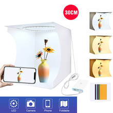 Anel de luz led dobrável para estúdio fotográfico, caixa de luz de 20cm 30cm, mini caixa de luz de led para fotografia, sessão de fotos, tenda, softbox, 6 cores, fundo 2024 - compre barato