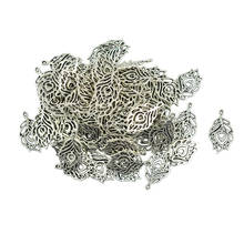 50pcs Tibetan Silver Color Feather Pendant Charms Bracelet Necklace Making Jewelry 2024 - buy cheap