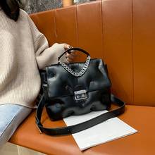 Luxury Down Handbags Women Bags Designer Ladies Soft Leather Shoulder Bag Female Space Pad Cotton Messenger Bag Casual Flap Bags 2024 - buy cheap