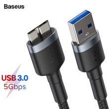 Baseus USB 3,0 для Micro B кабель 5 Гб Быстрый USB Type A Micro-B кабель для передачи данных для Samsung S5 Note 3 HDD внешний жесткий диск 2024 - купить недорого