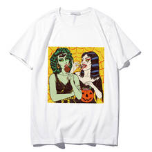 Camiseta con cuello redondo para mujer, Camiseta con estampado divertido, camiseta estética Harajuku, camiseta para mujer, diseño gráfico Retro Ullzang 2024 - compra barato