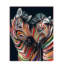 Pintura por número de cebra para adultos, lienzo con marco de 60x75, Kits de bricolaje, pintura de animales para colorear, imagen por número, decoración del hogar 2024 - compra barato