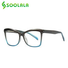 SOOLALA-gafas de lectura con bisagras para hombre y mujer, lentes transparentes de gran tamaño, con Marco, antiluz azul, TR90, para presbicia 2024 - compra barato