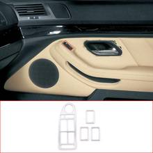 Elevador de ventana con textura de fibra de carbono y cromo ABS para coche BMW, marco de botón con interruptor, accesorios, 4 Uds., serie 5, E39, 1996-2003 2024 - compra barato