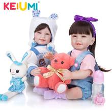 KEIUMI-Muñeca de silicona suave para niños recién nacidos, muñeco de bebé recién nacido de 55 CM, de 22 pulgadas, para regalo de cumpleaños 2024 - compra barato