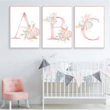 Personalized poster baby name custom diamond mosaic painting DIY rhinestone embroidery painting pink flower wall art picture for 2024 - buy cheap