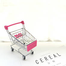 Mini shopping cart craft accessories small supermarket trolley metal model egg toy 2024 - buy cheap