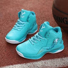 Tênis infantil antiderrapante de sola grossa, calçado de basquete para meninos, sapatos de esporte para crianças, tênis de treino para meninos, bola de basquete 2024 - compre barato