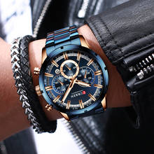 CURREN новые модные мужские часы с нержавеющей сталью Топ бренд класса люкс Спортивный Хронограф Кварцевые часы для мужчин Relogio Masculino 2024 - купить недорого