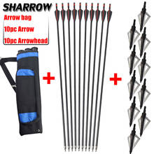 Archery 10pc Fiberglass Arrow With Broadhead Arrow And Arrow Quiver Bag Set Outdoor Hunting Shooting Bow And Arrow Accessories 2024 - buy cheap