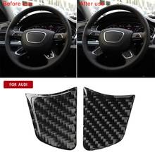 Carbon Fiber Car Accessories Interior Steering Wheel Button Decoration Cover Decals Cover Trim Stickers For Audi A6 A7 2012-2018 2024 - buy cheap